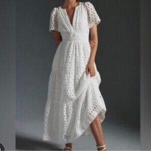 ANTHROPOLOGIE the somerset maxi dress eyelet